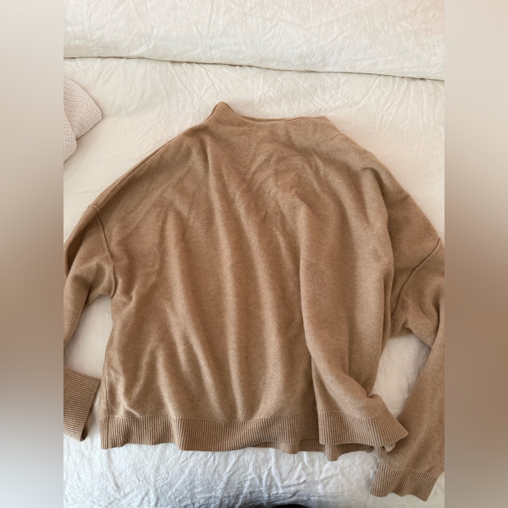 Anthropologie Pilcro Tan Cashmere Mock Neck Sweater Size XL NWT